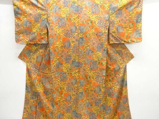 JAPANESE KIMONO / UNUSED KOMON / FLOWER & BIRD